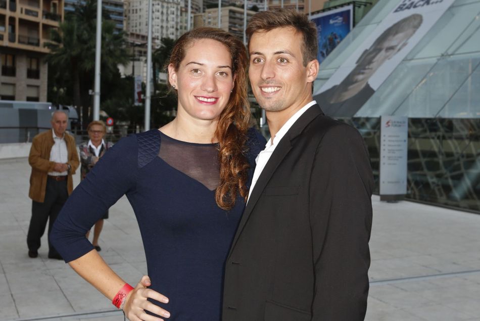 Camille Muffat et son compagnon William Forgues à la cérémonie de remise des prix du 25ème Sportel de Monaco en octobre 2014.