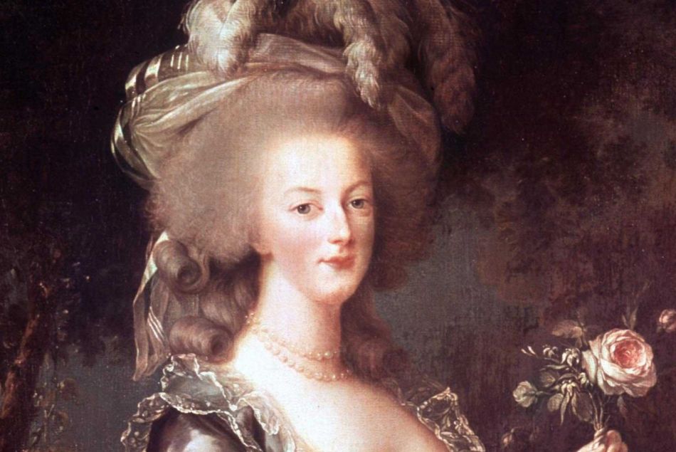 Marie-Antoinette à la rose, portrait par Vigee-Lebrun, 1784