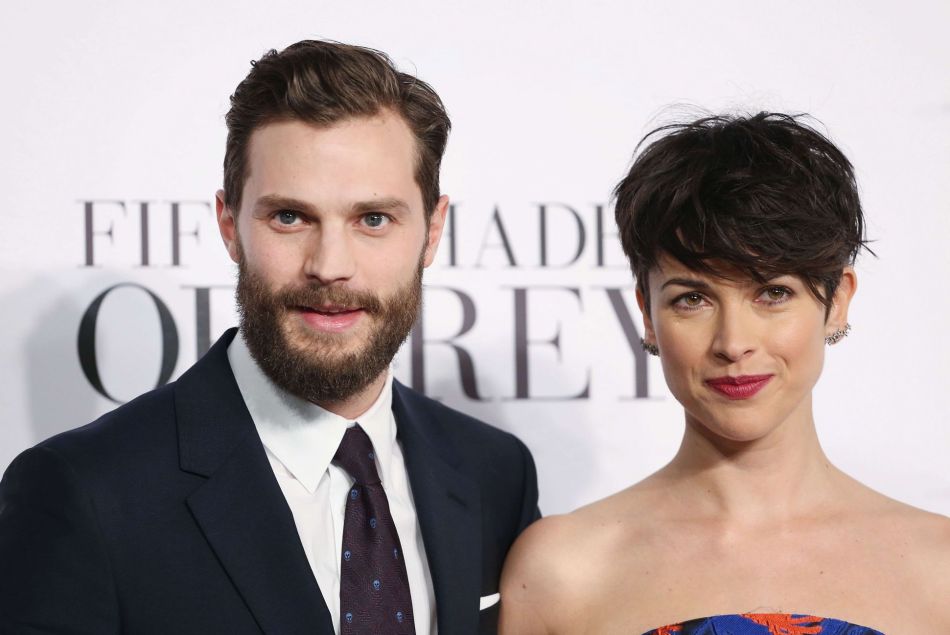 Jamie Dornan et sa femme Amelia Warner à Londres pour la première de 50 Shades of Grey en février 2015.