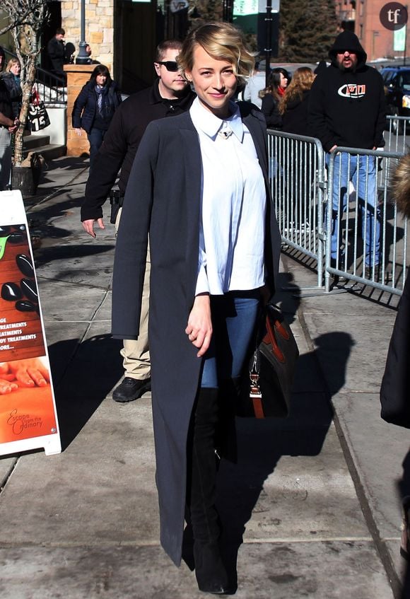 Karine Vanasse ("Revenge") dans les rues de Park City lors du Festival du Film Sundance dans l'Utah, le 26 janvier 2015 