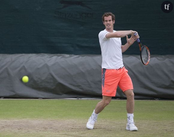 Andy Murray lors de l'entraînement au tournoi de tennis de Wimbledon à Londres, le 28 juin dernier