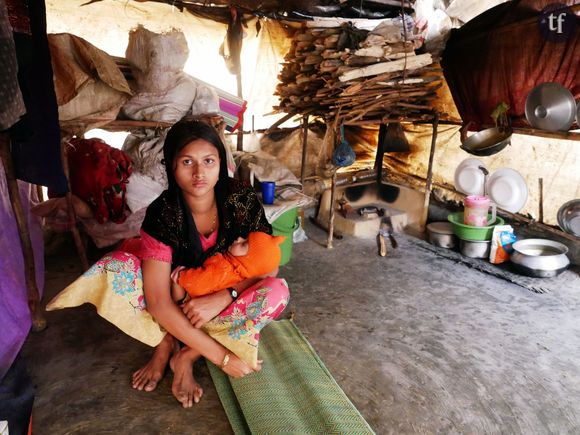 Une femme Rohingya dans un camp à Cox's Bazar, Bangladesh, janvier 2017.