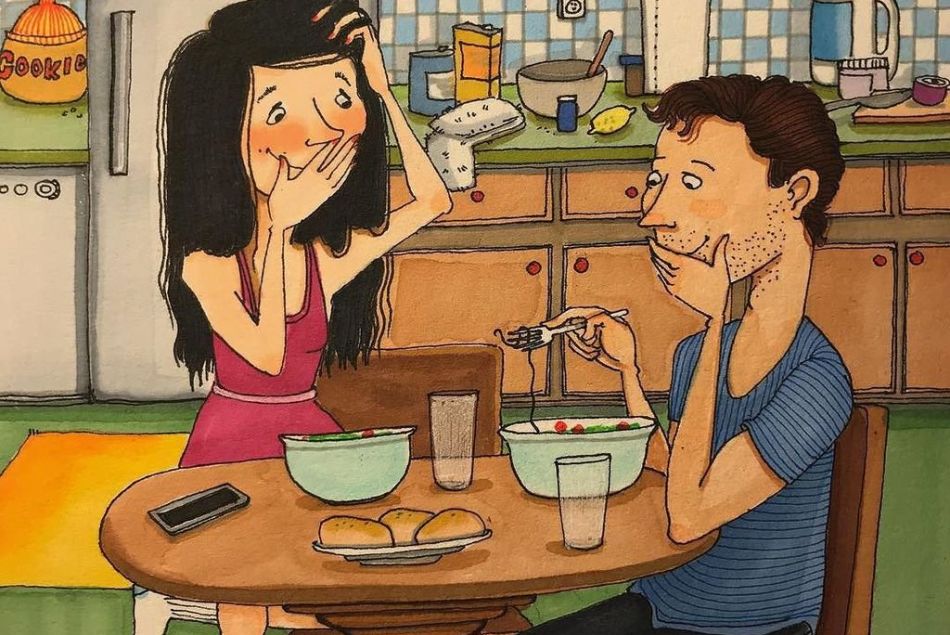 L'illustratrice Amanda Oleander illustre le quotidien de la vie de couple
