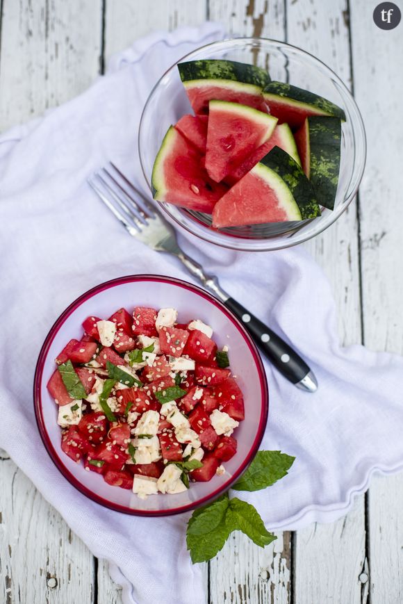 La recette de la salade de pastèque et de radis