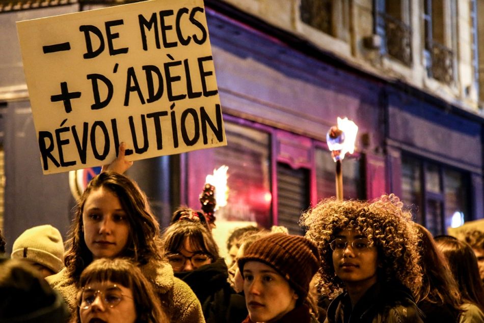 Une marche de nuit du 8 mars 2020 lors de la journée internationale des droits des femmes à Bordeaux.