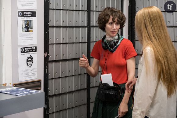 La réalisatrice Miranda July sur le tournage de Kajillionaire