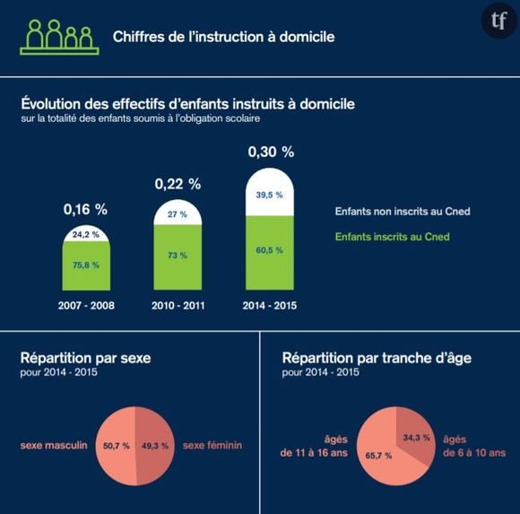 Chiffres de l'instruction à domicile