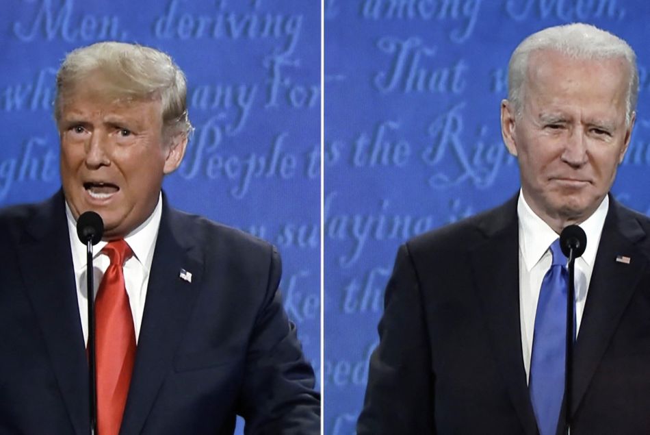 Donald Trump et Joe Biden lors du débat télévisé le 22 octobre 2020