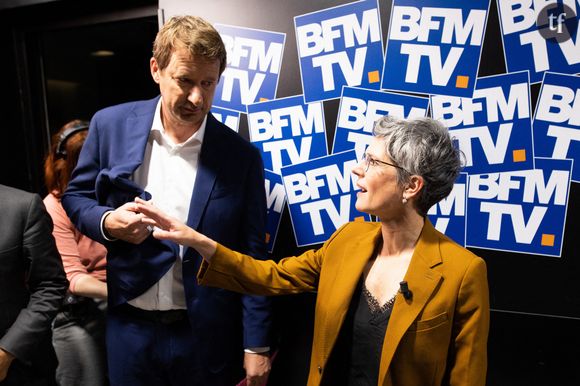 Sandrine Rousseau et Yannick Jadot lors du débat sur BFM le 23 septembre 2021