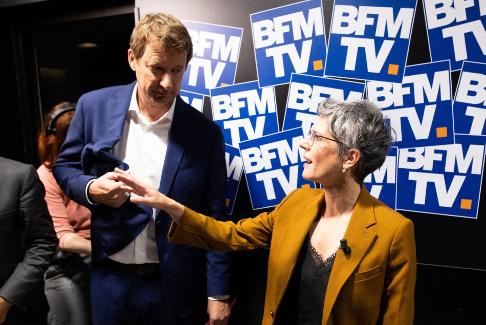 Sandrine Rousseau et Yannick Jadot lors du débat sur BFM le 23 septembre 2021