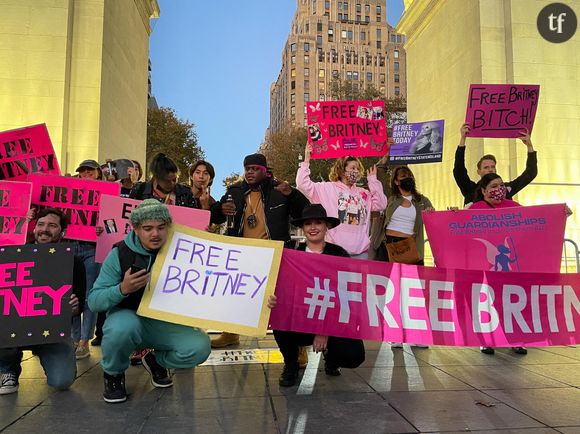 Manifestation pour la "libération" de Britney Spears le 12 novembre 2021 à New York