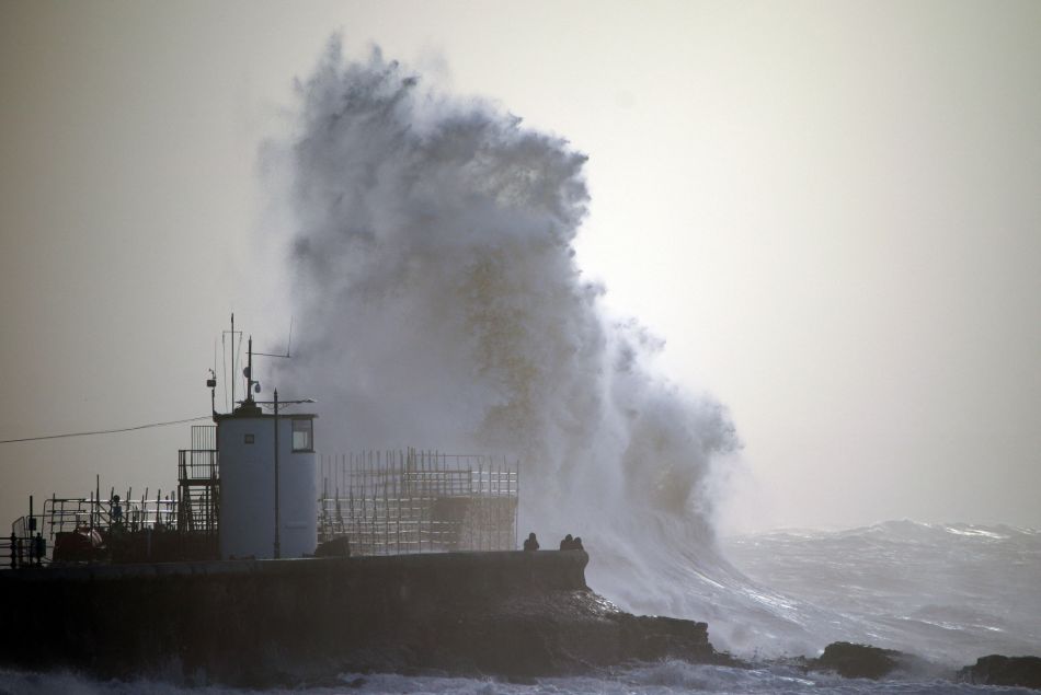 Porthcawl, Pays de Galle, après le passage de la tempête Eunice, 21 février 2022.