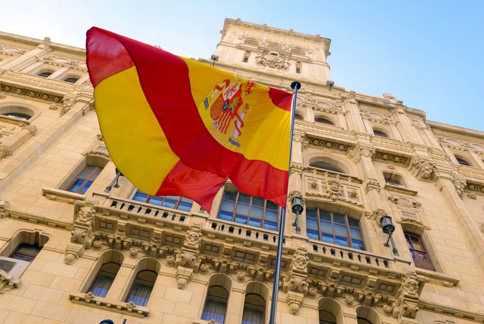 Un drapeau espagnol à Madrid.
