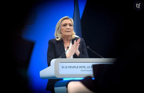 Marine Le Pen en meeting à Perpignan le 7 avril 2022