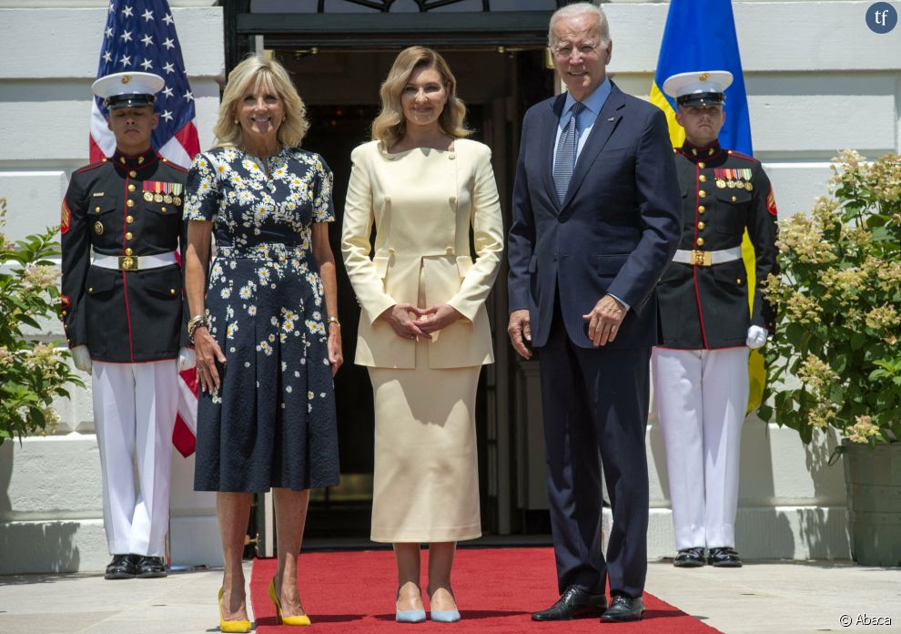  Joe Biden et Dr Jill Biden aux côté de la Première dame d&#039;Ukraine Olena Zelenska à Washington le 19 juillet 2022 