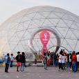 L'horloge du compte à rebours de 100 jours pour la phase finale de la Coupe du monde de la FIFA 2022 à Doha, au Qatar
