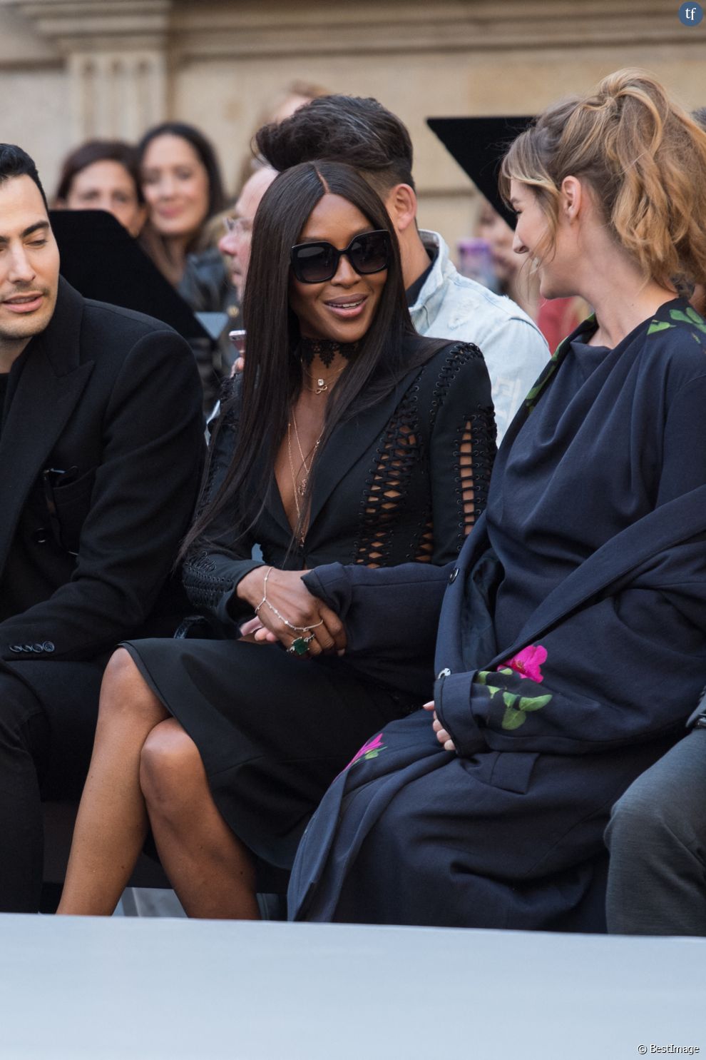 Jean-Victor Meyers, Naomi Campbell, Louise Bourgoin enceinte au défilé L&#039;Oréal Paris 2019 à la Monnaie de Paris le 28 septembre 2019 pendant la fashion week.   