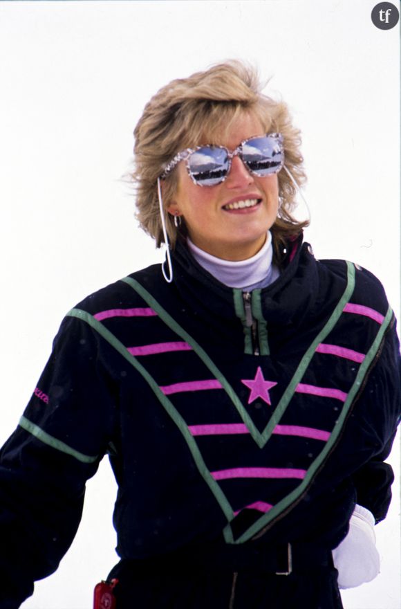 La princesse de Galles en vacances de ski à Klosters, mars 1988.
