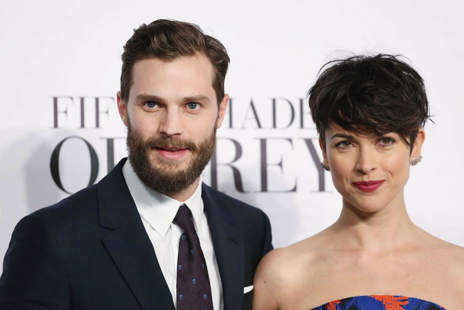 Jamie Dornan et sa femme Amelia Warner à la première de 50 Shades of Grey le 13 février 2015.