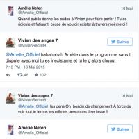 Les Anges 7 : Amélie Neten répond à Vivian sur Twitter