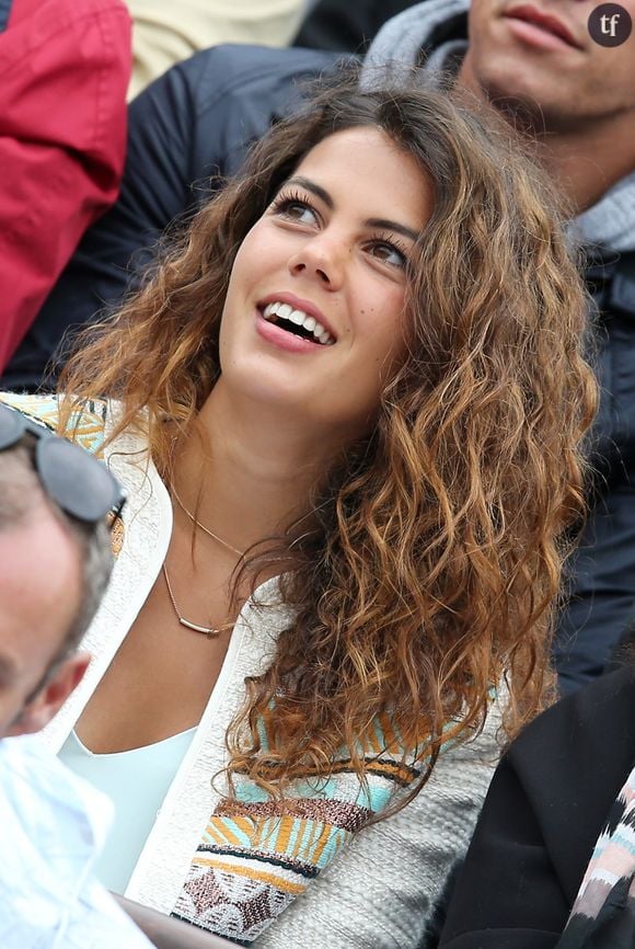 Noura, compagne de Jo-Wilfried Tsonga - People dans les tribunes des Internationaux de France de tennis de Roland Garros à Paris. Le 31 mai 2015