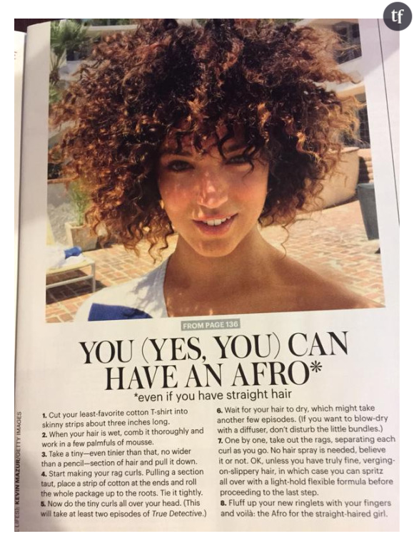 Le magazine américain "Allure" a fait l'erreur de choisir une blanche aux cheveux lisses pour illustrer un article sur la coupe afro...