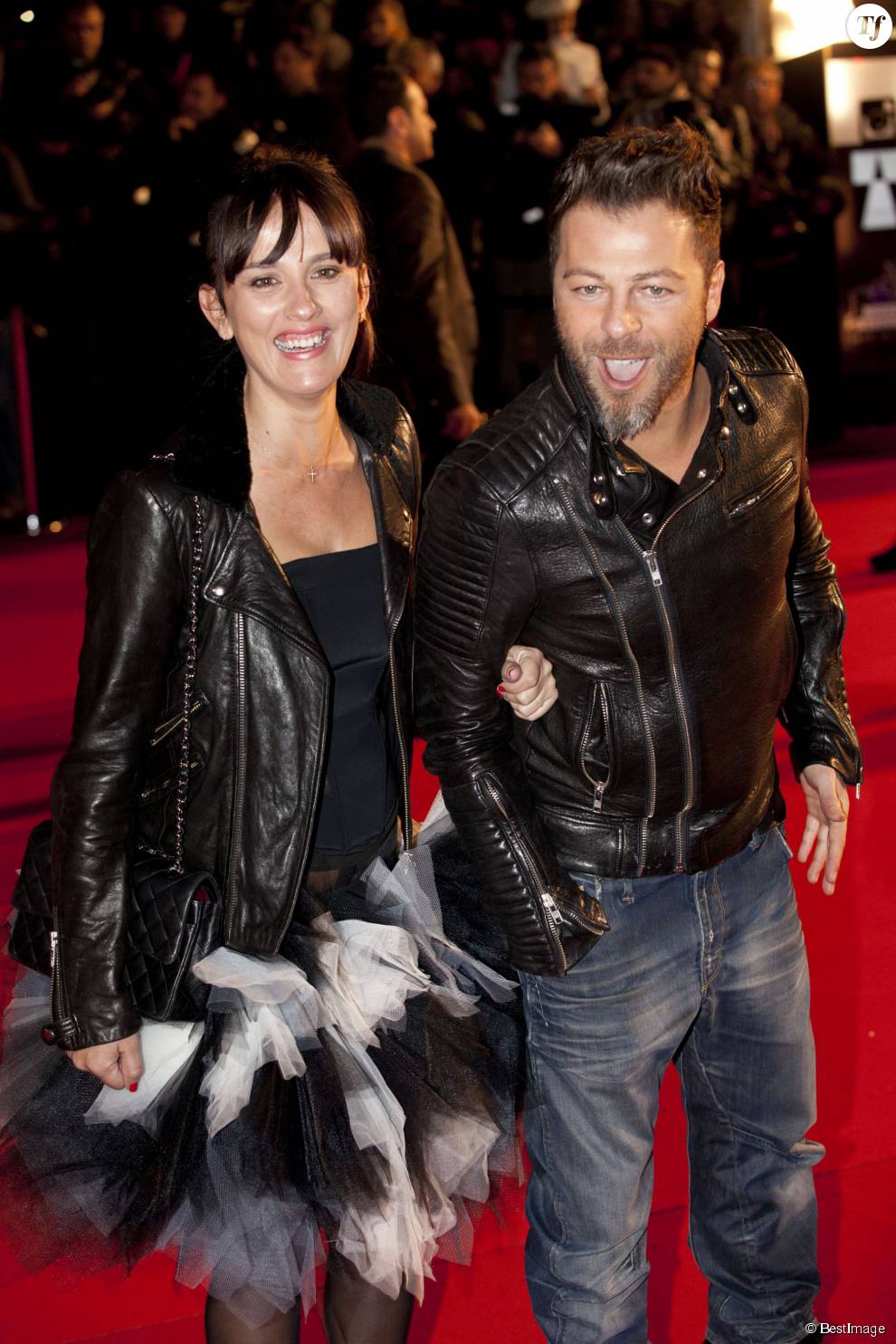   Christophe Mae et sa femme Nadege Sarron - 15eme edition des NRJ Music Awards a Cannes. Le 14 decembre 2013  