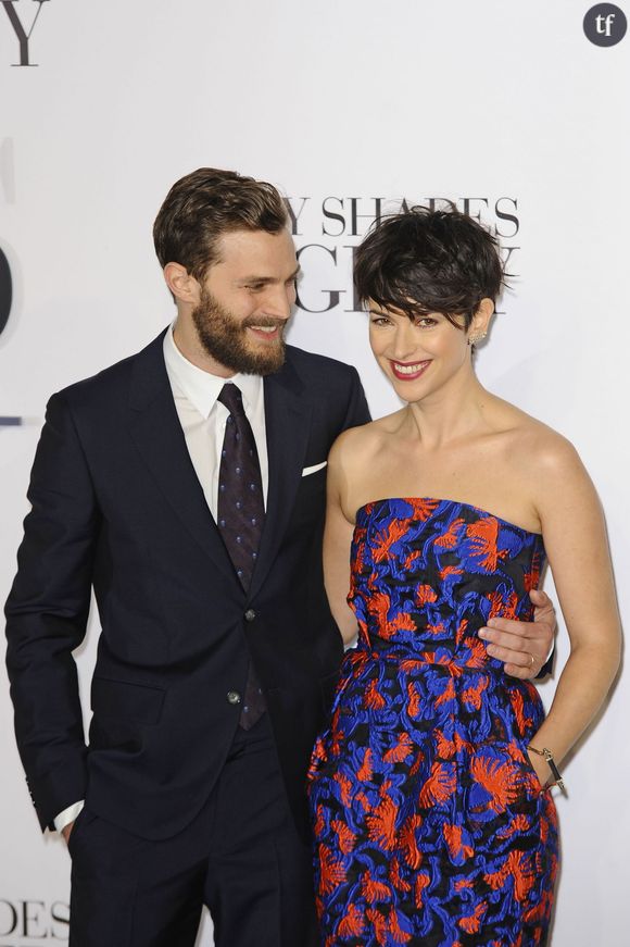 Jamie Dornan et sa femme Amelia Warner - Avant-première du film "50 nuances de Grey" à Londres, le 12 février 2015. 