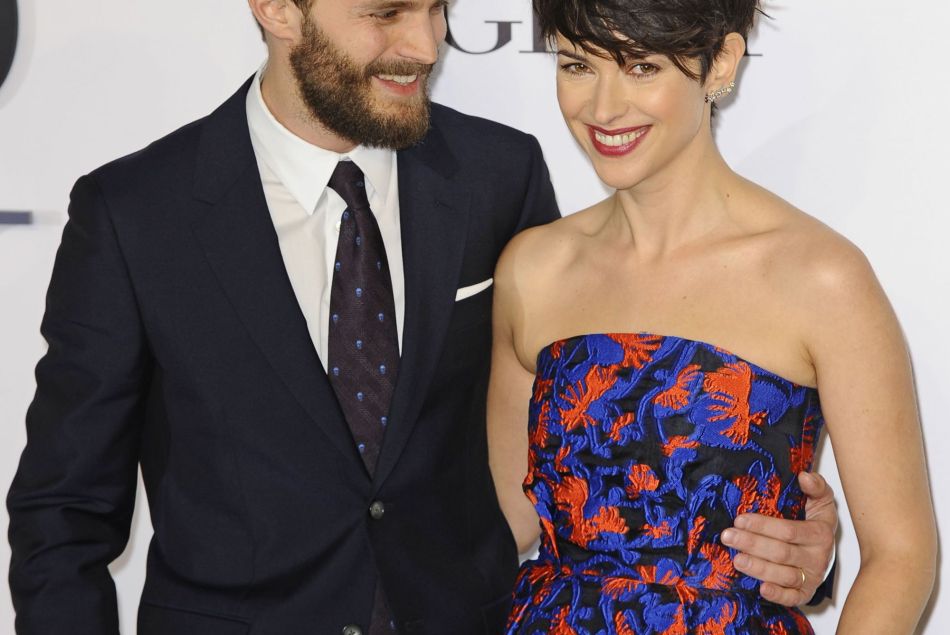 Jamie Dornan et sa femme Amelia Warner - Avant-première du film "50 nuances de Grey" à Londres, le 12 février 2015. 