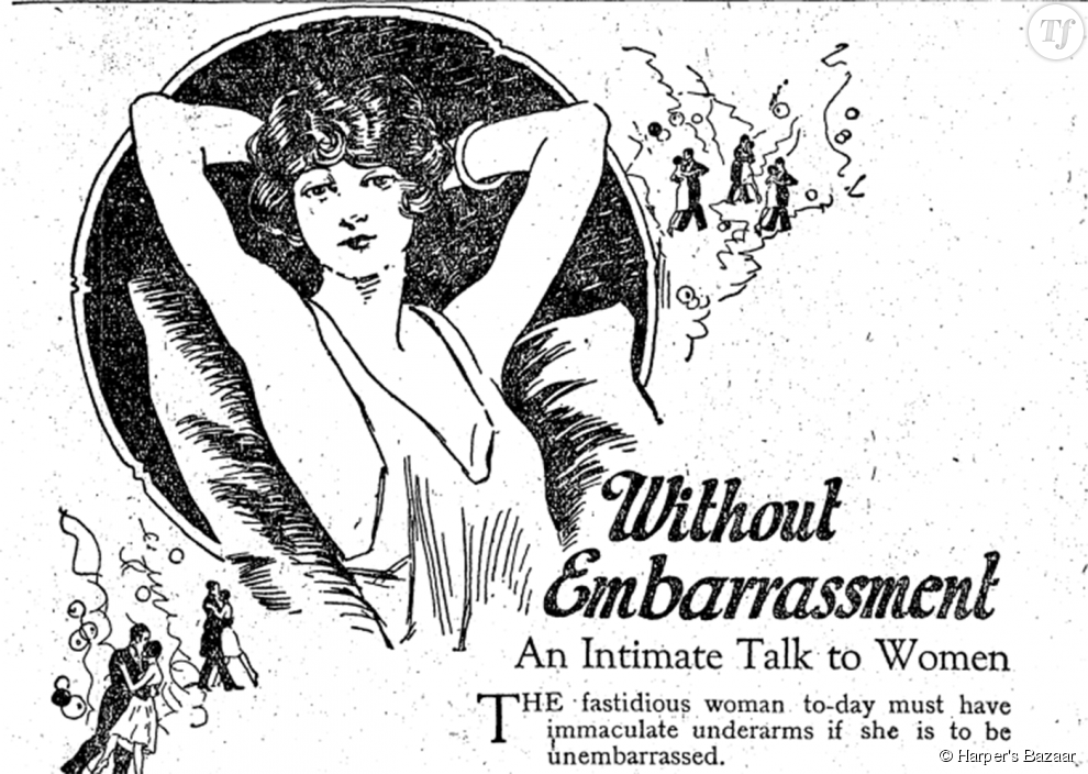 Une publicité pour une crème dépilatoire dans Harper's Bazaar en 1922.