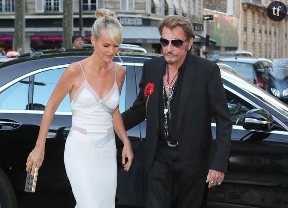 Johnny et Laetitia Hallyday arrivent à la Vogue Paris Foundation Gala