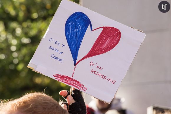 Une manifestation de solidarité avec la France à la suite des attentats du 13 novembre 2015