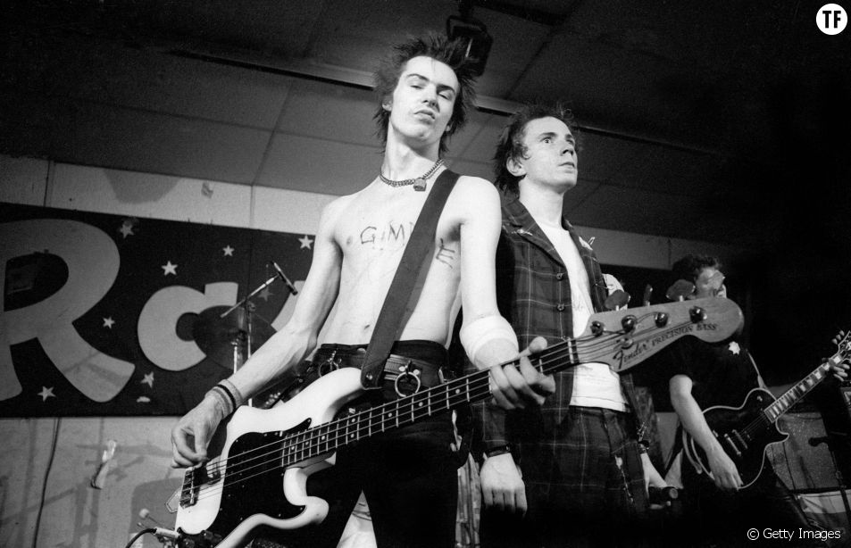 Sid Vicious et Johnny Rotten des Sex Pistols en 1978