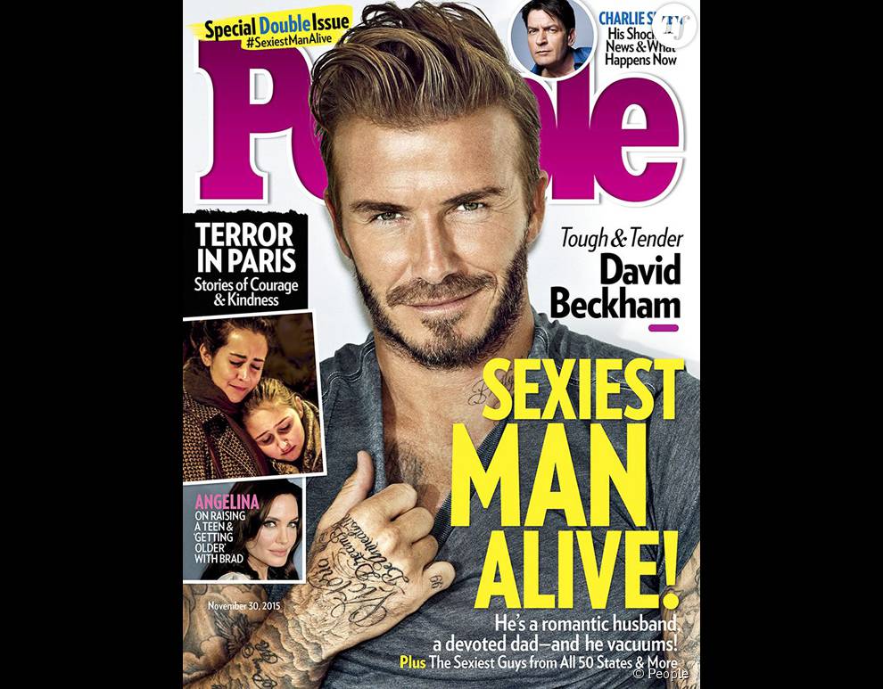 David Beckham homme le plus sexy au monde pour l&#039;année 2015 (People)