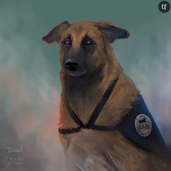 Dessin du chien Diesel