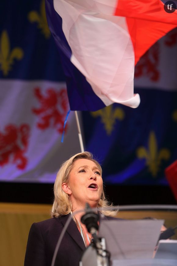 Marine Le Pen lors d'un meeting de campagne