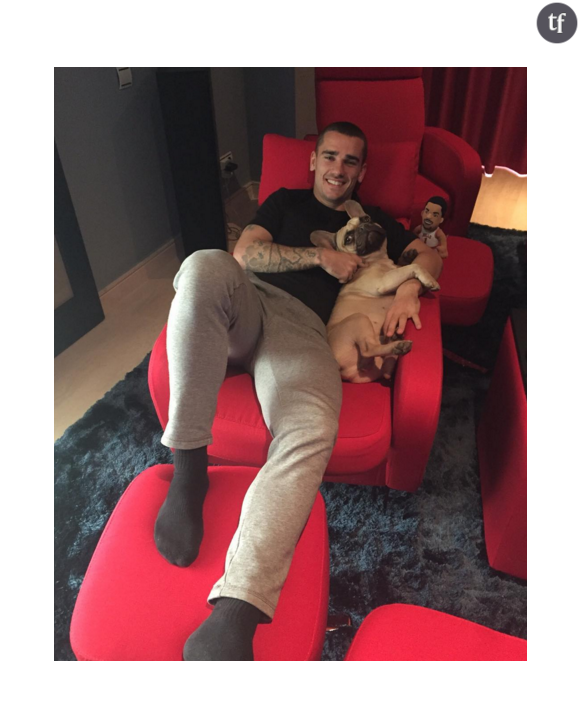 Antoine Griezmann et son chien Hooki