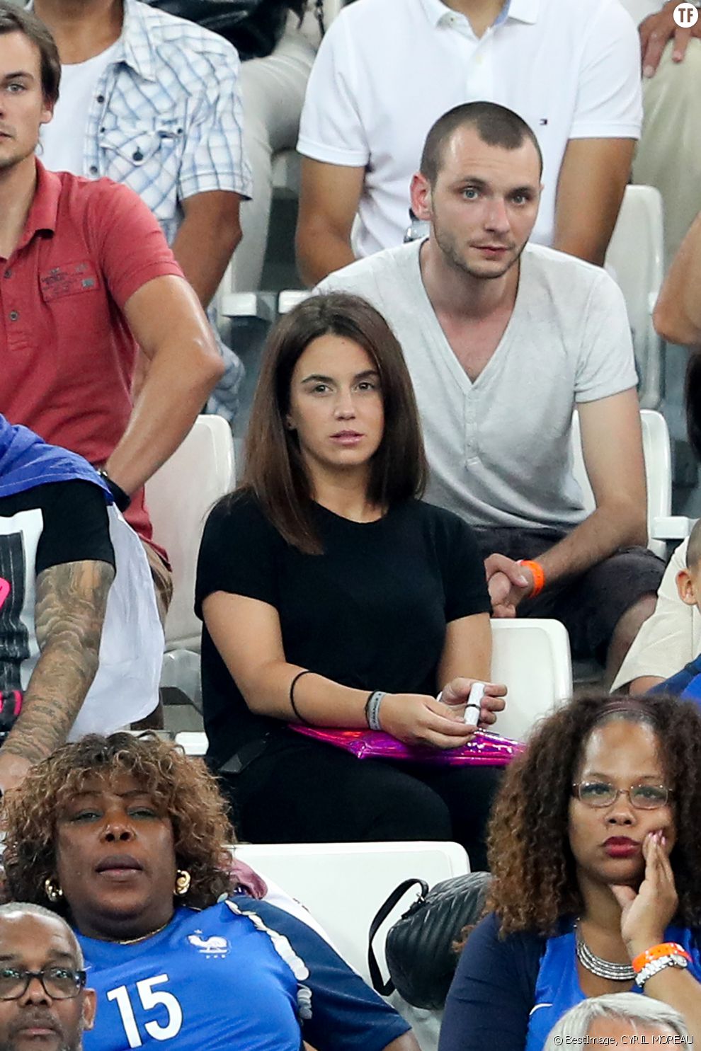 Erika Choperena, compagne de Antoine Griezmann lors du match de l&#039;Euro 2016 Allemagne-France au stade Vélodrome à Marseille, France, le 7 juillet 2016