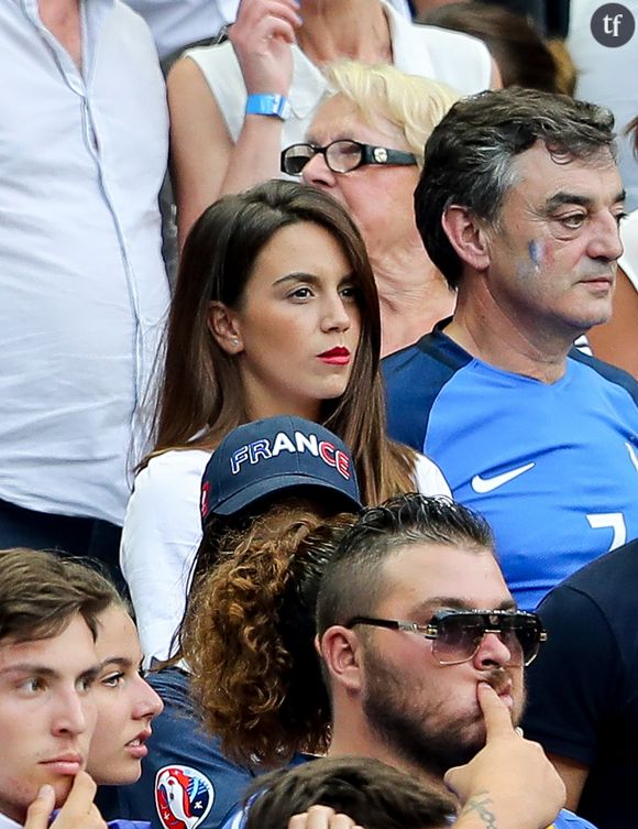 Erika Choperena, la compagne d'Antoine Griezmann dans les tribunes du Stade de France lors de la finale de l'Euro 2016 le 10 juillet