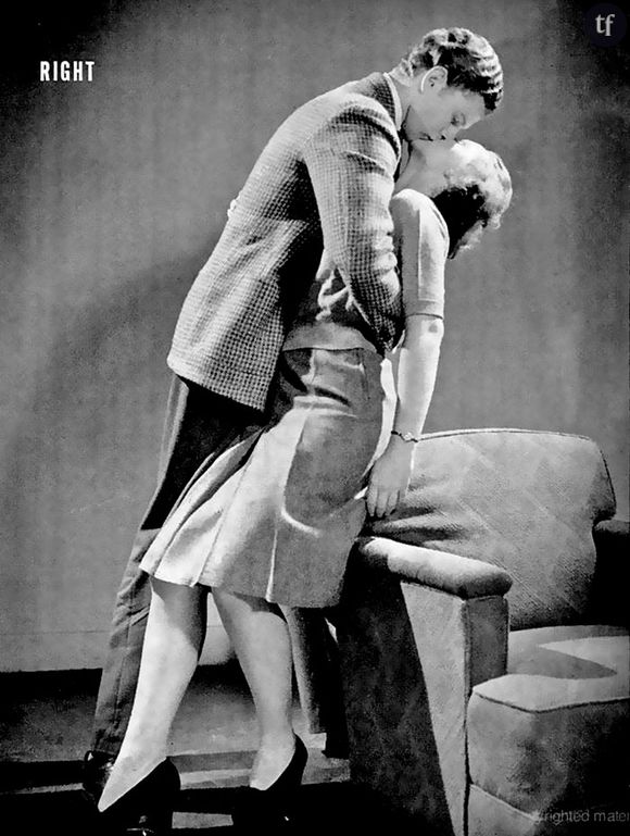 Illustration du guide du baiser parfait des années 40