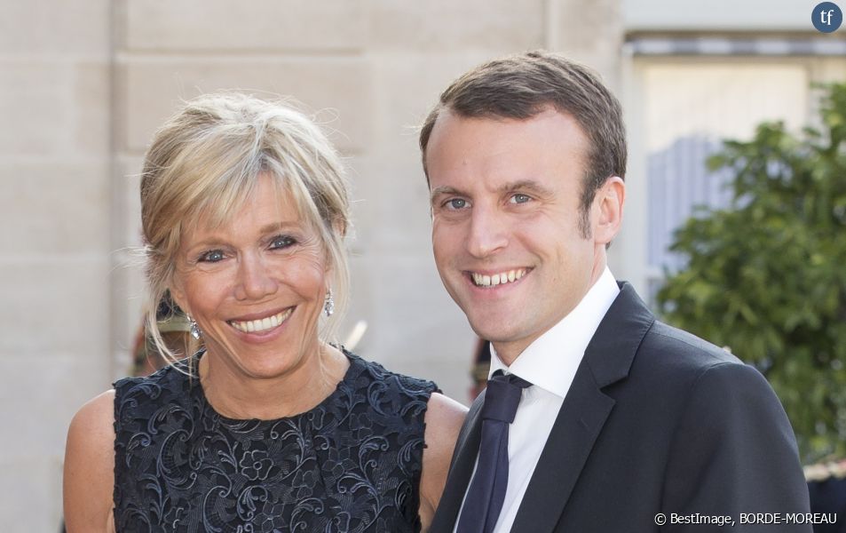 Emmanuel Macron et son épouse Brigitte Trogneux