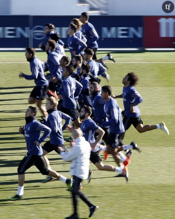 Entraînement de l'équipe du Real Madrid à Madrid le 30 décembre 2016 