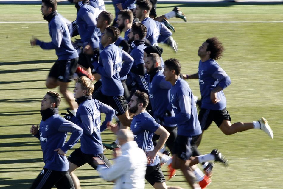 Entraînement de l'équipe du Real Madrid à Madrid le 30 décembre 2016 