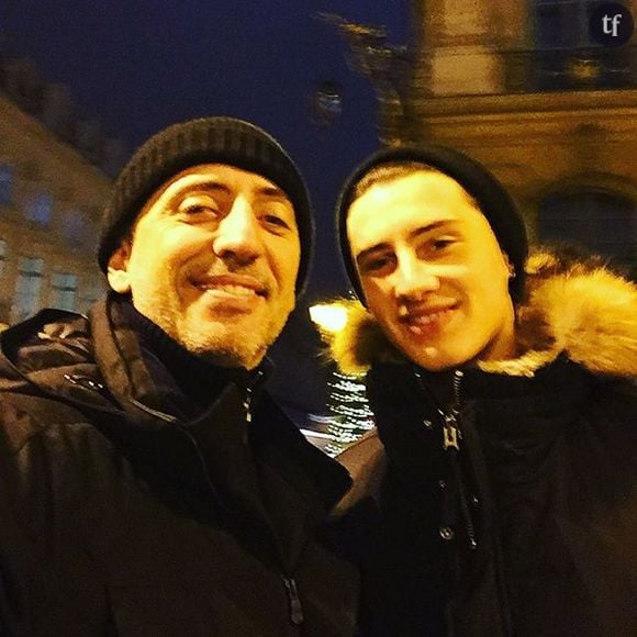 Gad Elmaleh avec son fils, le mannequin Noé Emaleh