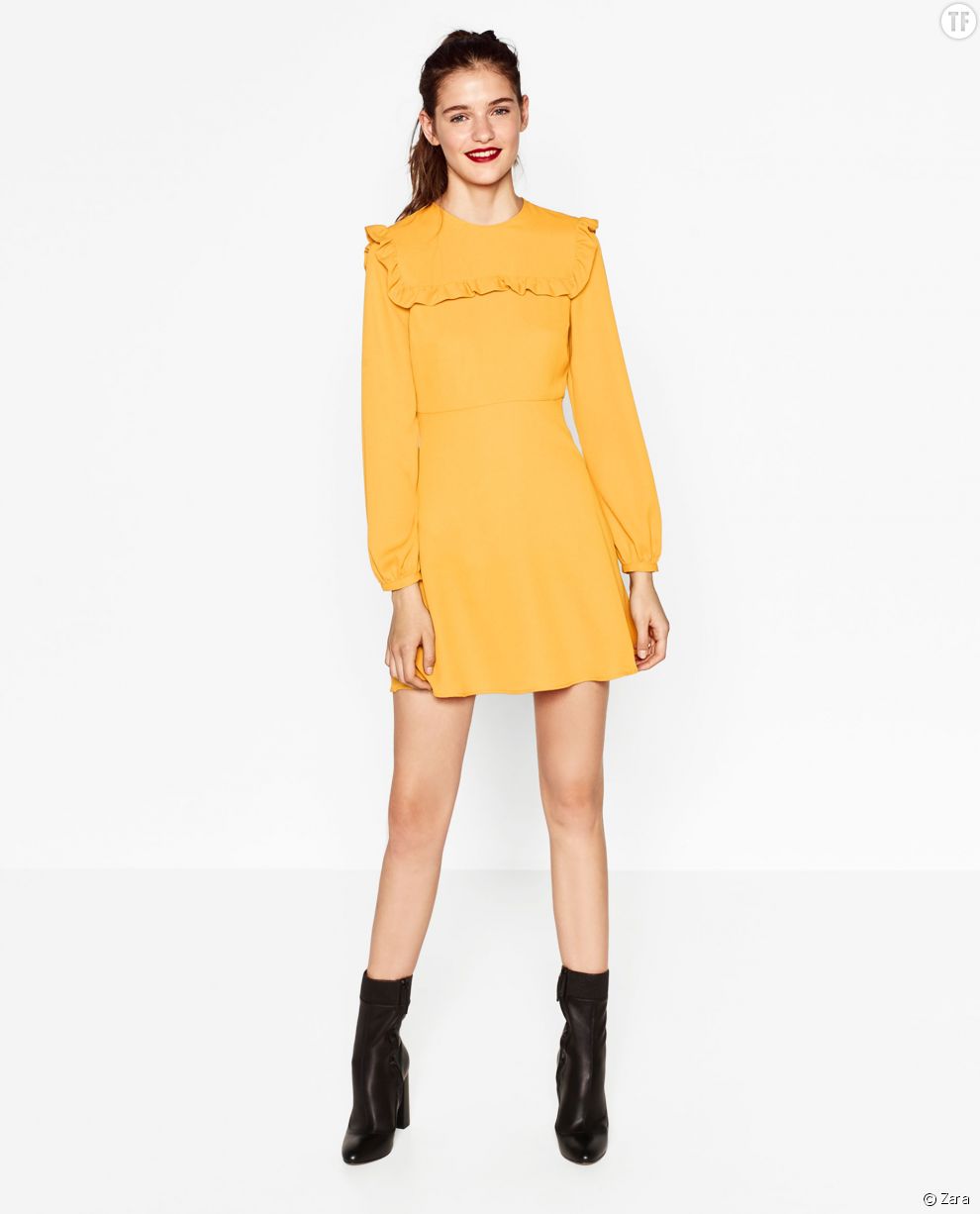  Robe jaune à volants Zara, 49,95€ 