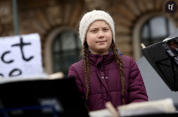 Greta Thunberg lors d'une grève pour le climat à Hambourg le 1er mars 2019