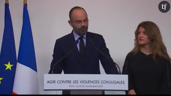 Edouard Philippe et Marlène Schiappa annoncent les mesures du Grenelle des violences conjugales.