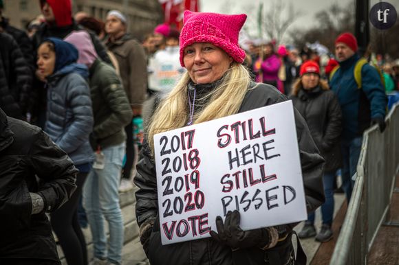 Une militante de la Women's March, à Washington.