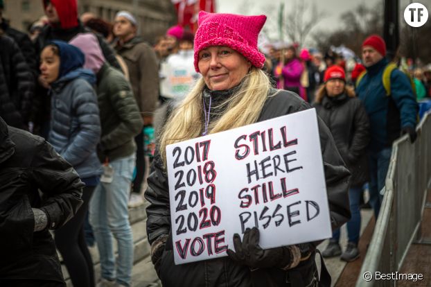 Une militante de la Women's March, à Washington.