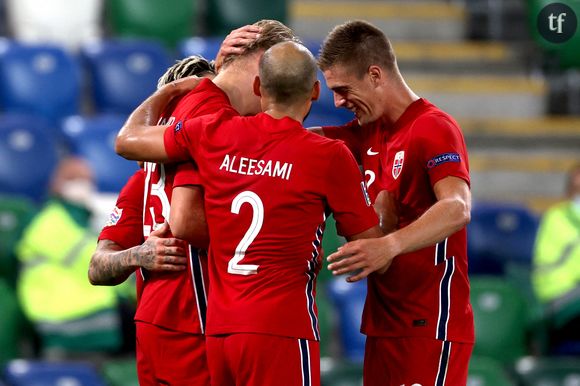 L'équipe nationale de foot de Norvège lors du match face à l'Irlande du Nord, en septembre 2020.